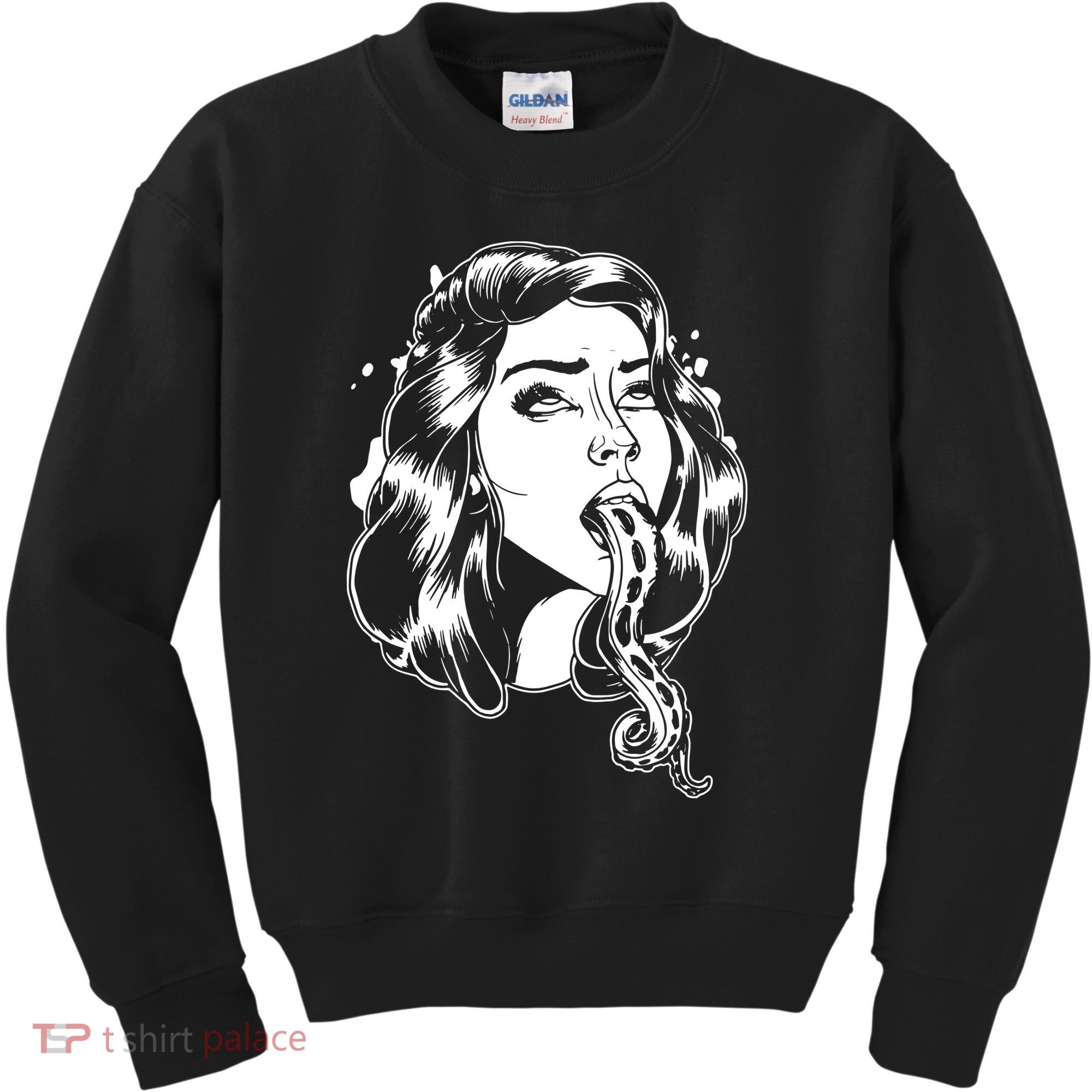 Black And White Tentacle Girl Octopus Kids Sweatshirt