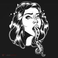 Black And White Tentacle Girl Octopus Kids Sweatshirt thumb 2