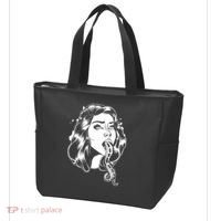 Black And White Tentacle Girl Octopus Tote Bag thumb 3