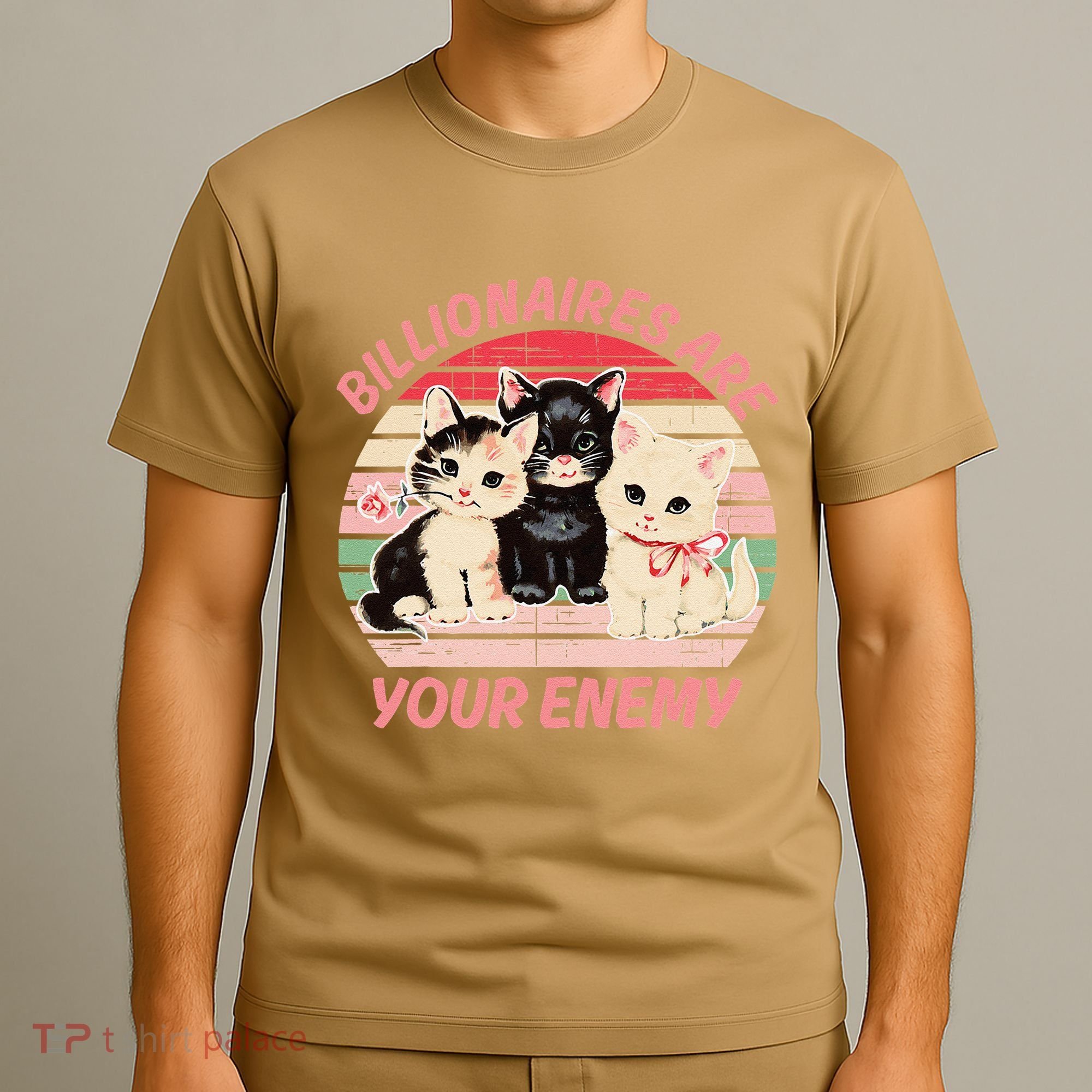 Billionaires Are Your Enemy Cat Vintage T-Shirt