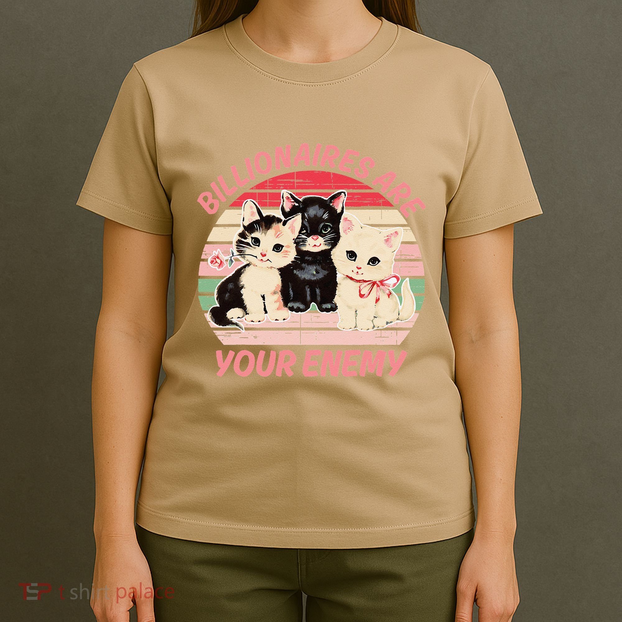 Billionaires Are Your Enemy Cat Vintage T-Shirt