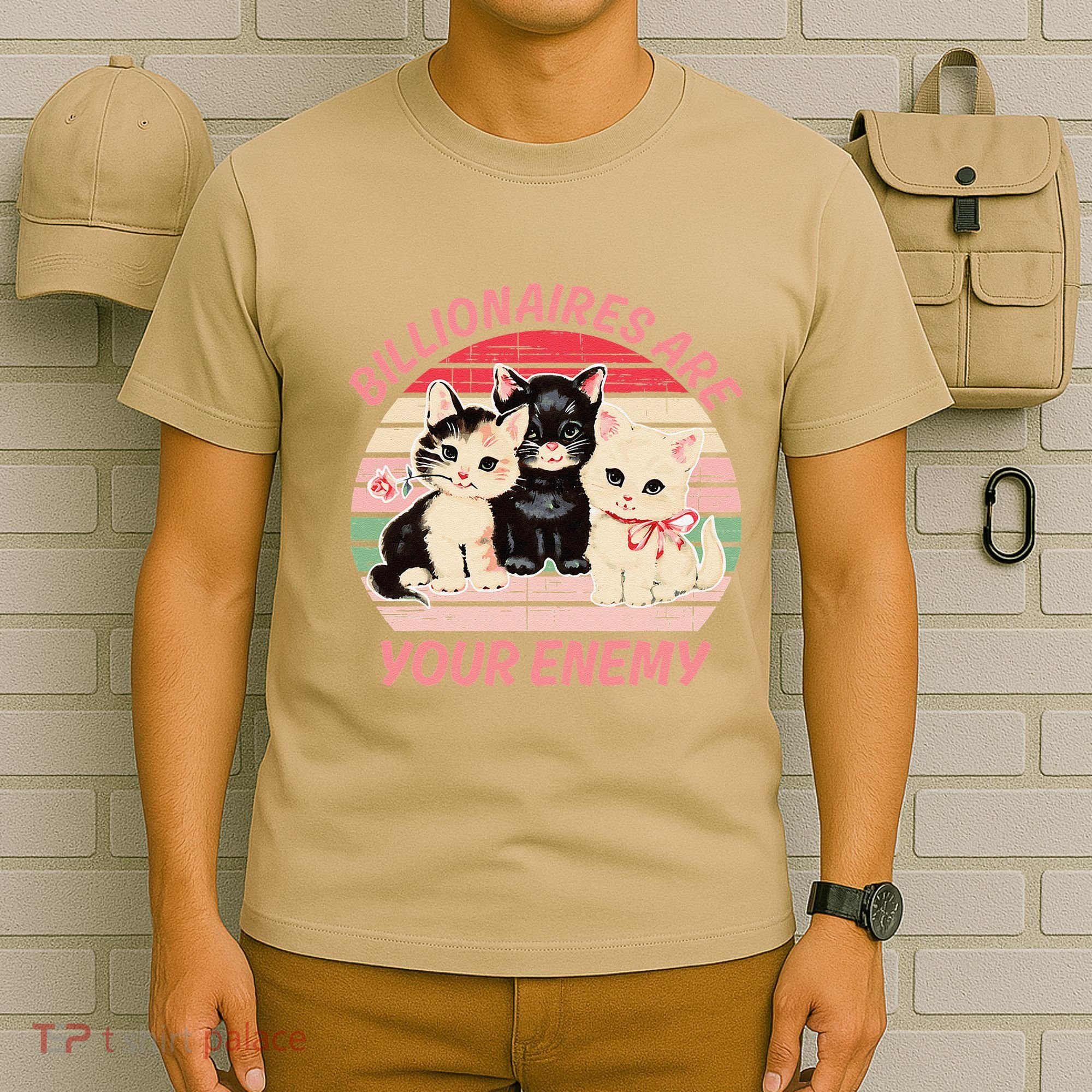Billionaires Are Your Enemy Cat Vintage T-Shirt