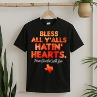 Bless All Y'alls Hatin' Hearts Houston With Love baseball T-Shirt thumb 2