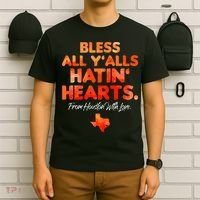 Bless All Y'alls Hatin' Hearts Houston With Love baseball T-Shirt thumb 6