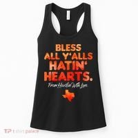 Bless All Y'alls Hatin' Hearts Houston With Love baseball Women's Tank Top thumb 0
