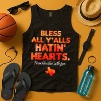 Bless All Y'alls Hatin' Hearts Houston With Love baseball Tank Top thumb 4