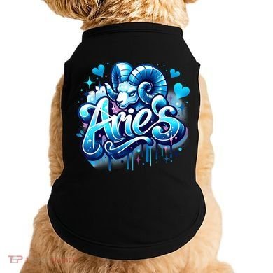 Blue Aries Zodiac Star Sign Doggie Tank