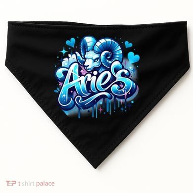 Blue Aries Zodiac Star Sign USA-Made Doggie Bandana