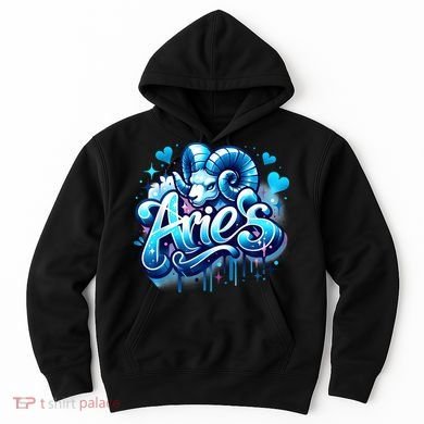 Blue Aries Zodiac Star Sign Hoodie