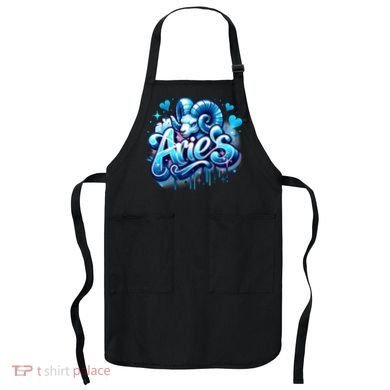 Blue Aries Zodiac Star Sign Apron