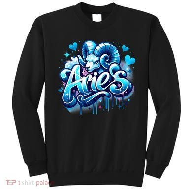 Blue Aries Zodiac Star Sign Sweatshirt