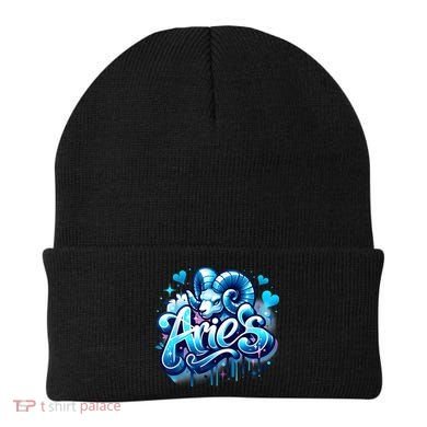Blue Aries Zodiac Star Sign Beanie