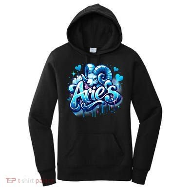 Blue Aries Zodiac Star Sign Women's Hoodie