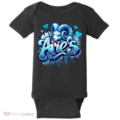 Blue Aries Zodiac Star Sign Baby Bodysuit