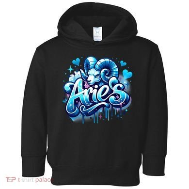 Blue Aries Zodiac Star Sign Toddler Hoodie