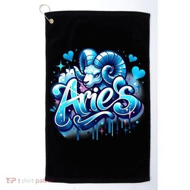 Blue Aries Zodiac Star Sign Golf Towel