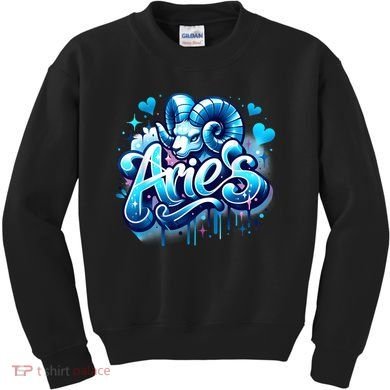 Blue Aries Zodiac Star Sign Kids Sweatshirt