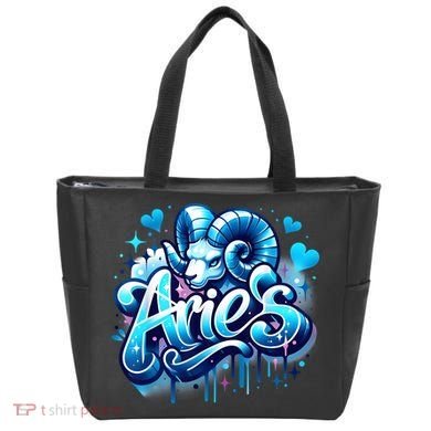Blue Aries Zodiac Star Sign Tote Bag