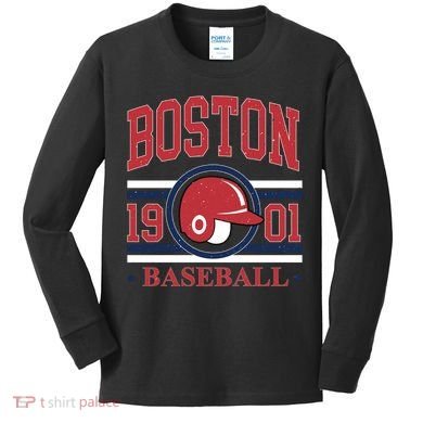 Boston Baseball 1901 Team Supporter Kids Long Sleeve Shirt