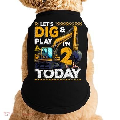 Birthday Boy 2 Construction 2nd Birthday Excavator Birthday Doggie Tank