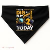 Birthday Boy 2 Construction 2nd Birthday Excavator Birthday USA-Made Doggie Bandana thumb 0