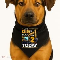 Birthday Boy 2 Construction 2nd Birthday Excavator Birthday USA-Made Doggie Bandana thumb 1