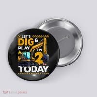 Birthday Boy 2 Construction 2nd Birthday Excavator Birthday Button thumb 0