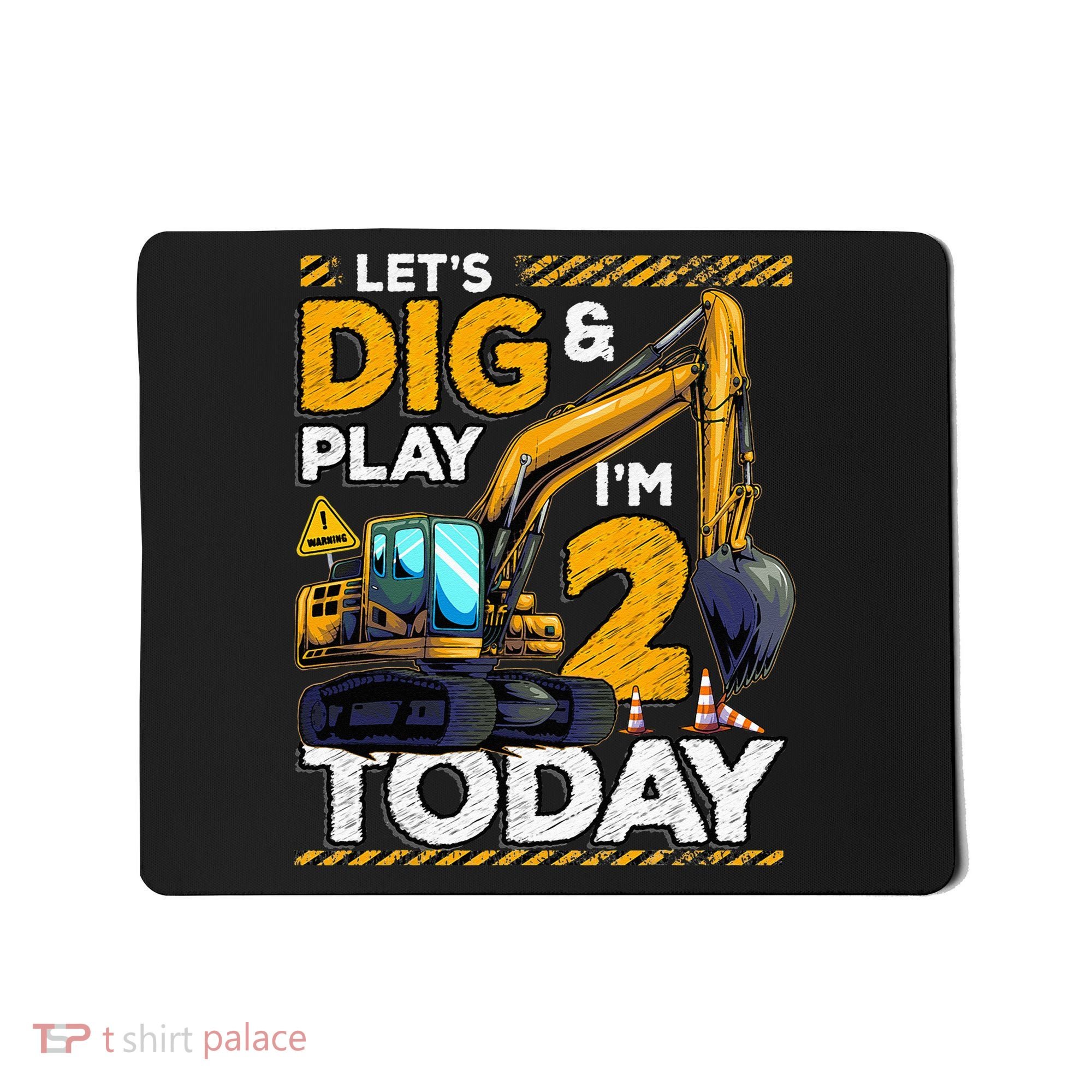 Birthday Boy 2 Construction 2nd Birthday Excavator Birthday Mousepad
