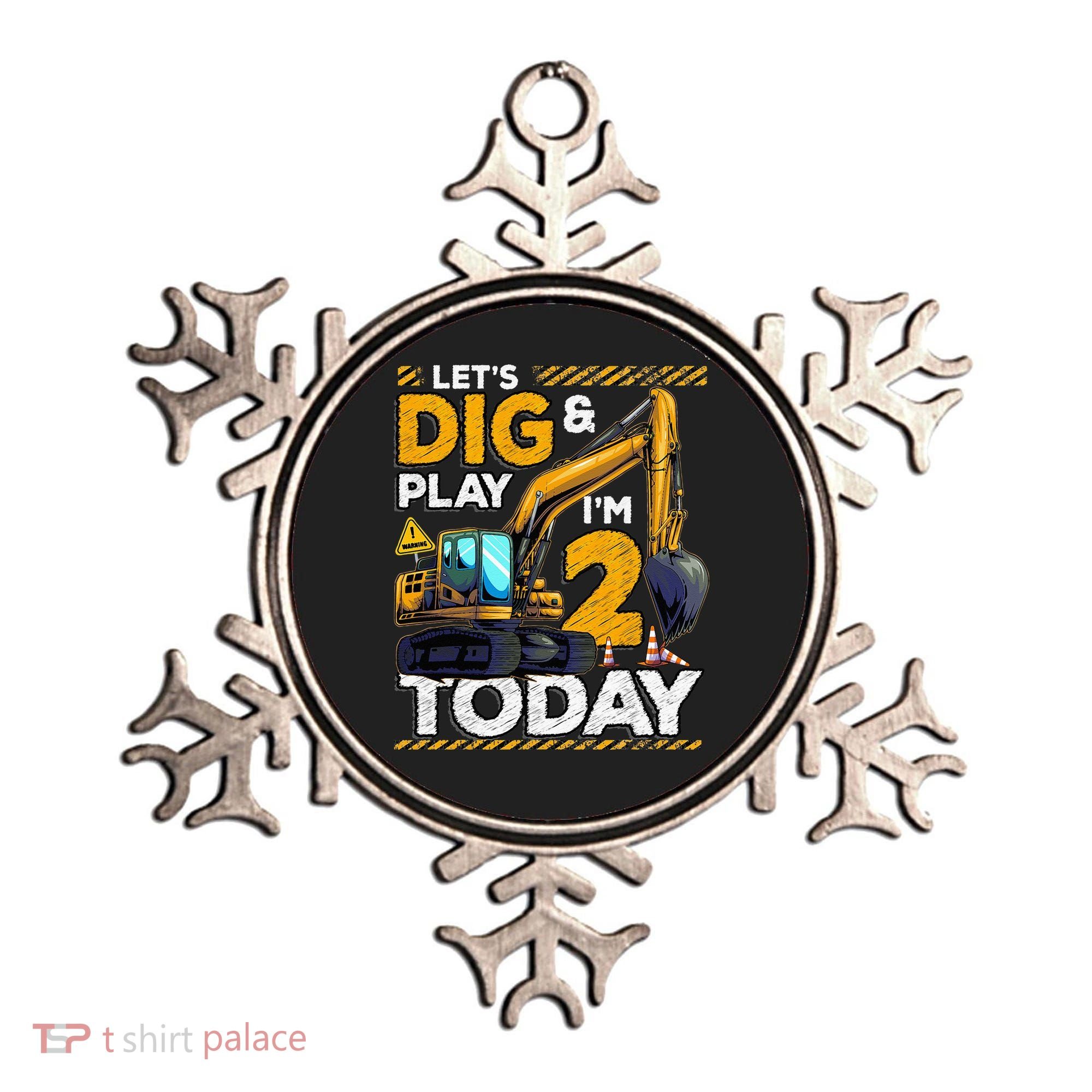 Birthday Boy 2 Construction 2nd Birthday Excavator Birthday Ornament