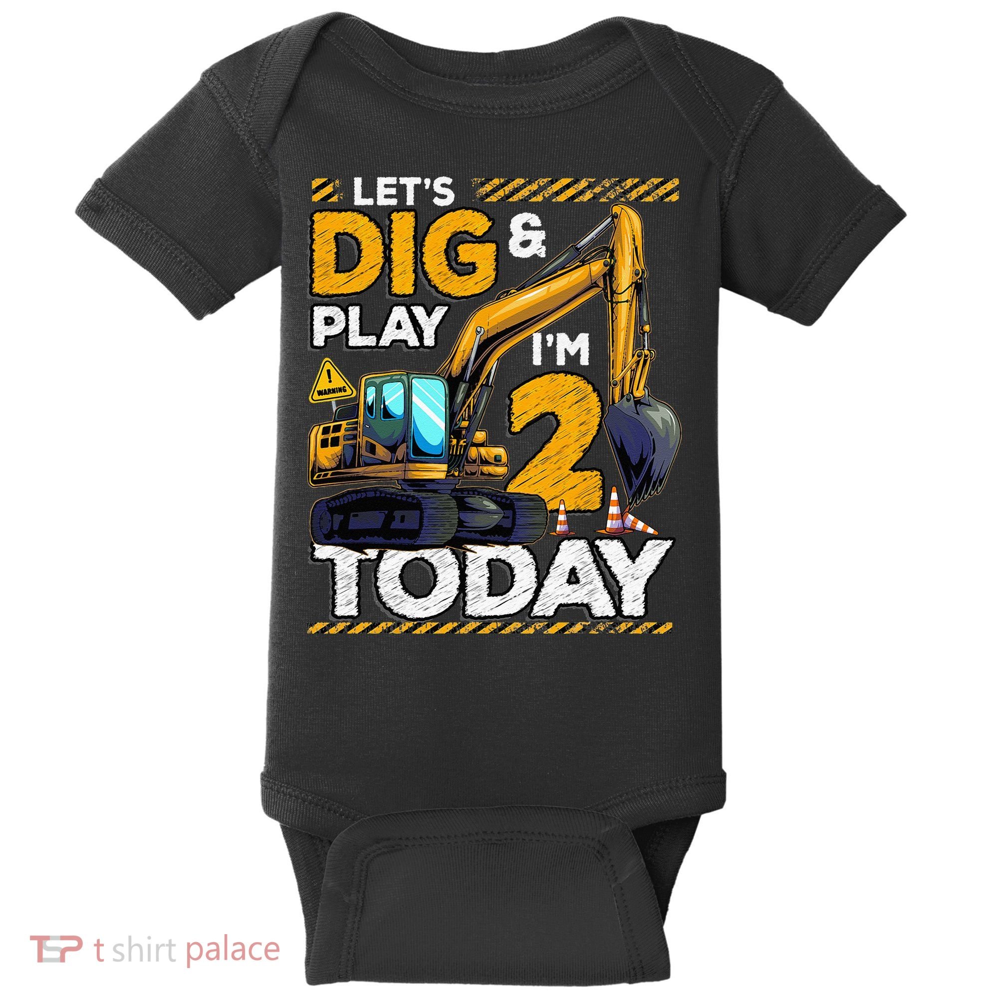 Birthday Boy 2 Construction 2nd Birthday Excavator Birthday Baby Bodysuit