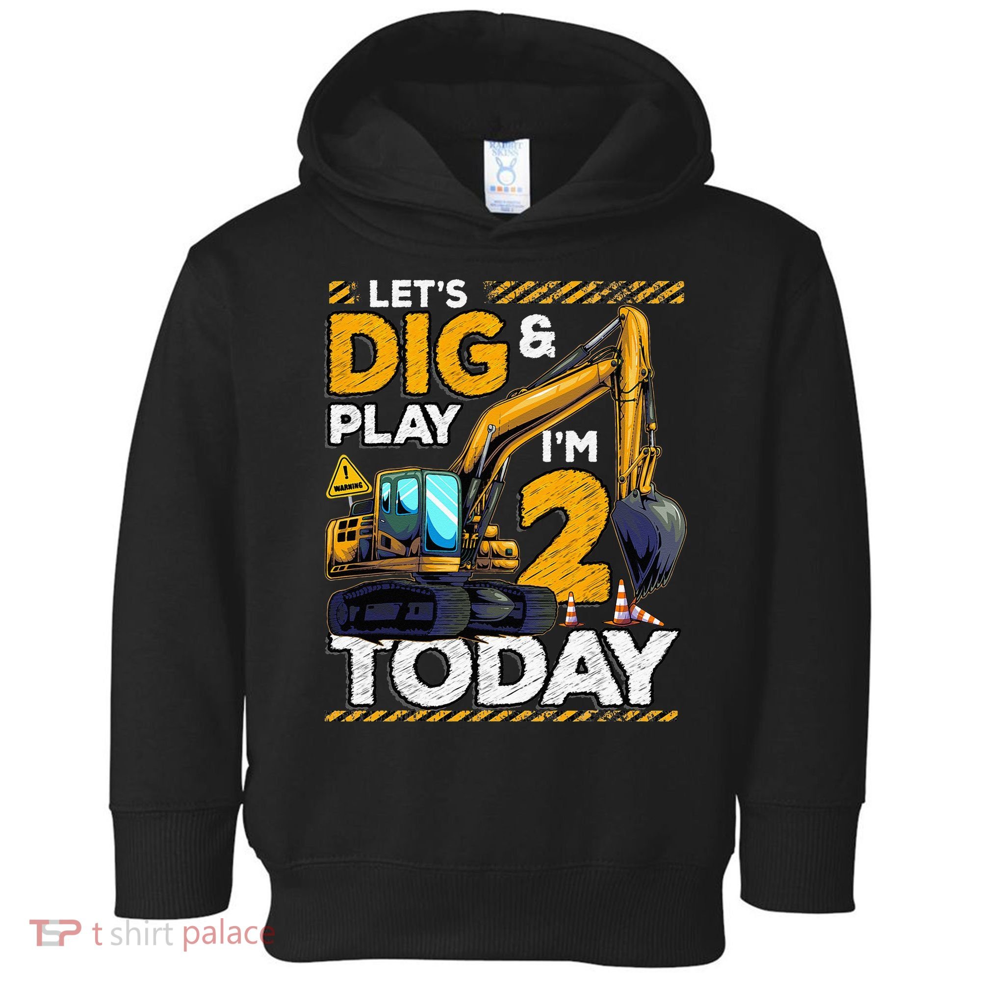 Birthday Boy 2 Construction 2nd Birthday Excavator Birthday Toddler Hoodie
