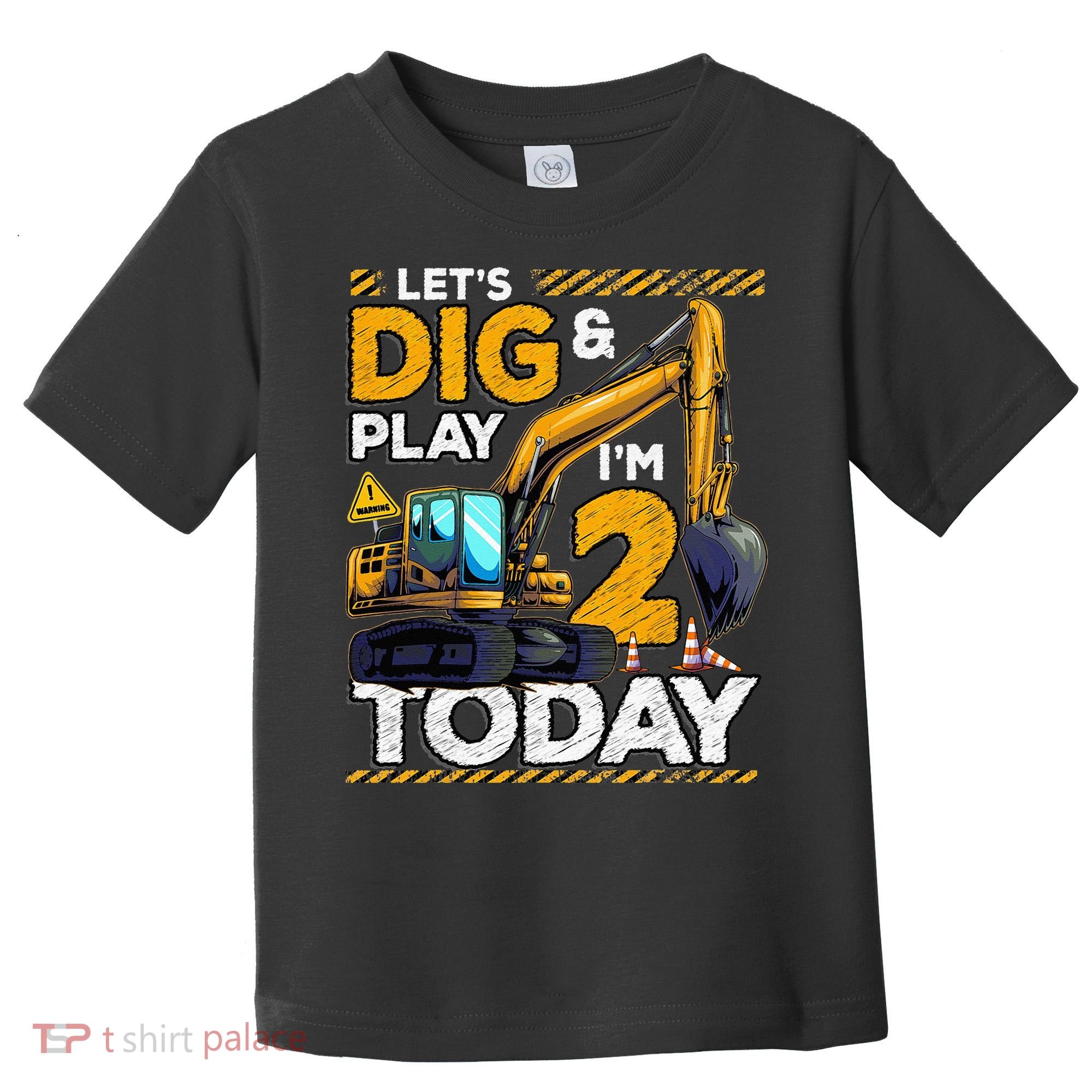 Birthday Boy 2 Construction 2nd Birthday Excavator Birthday Toddler T-Shirt