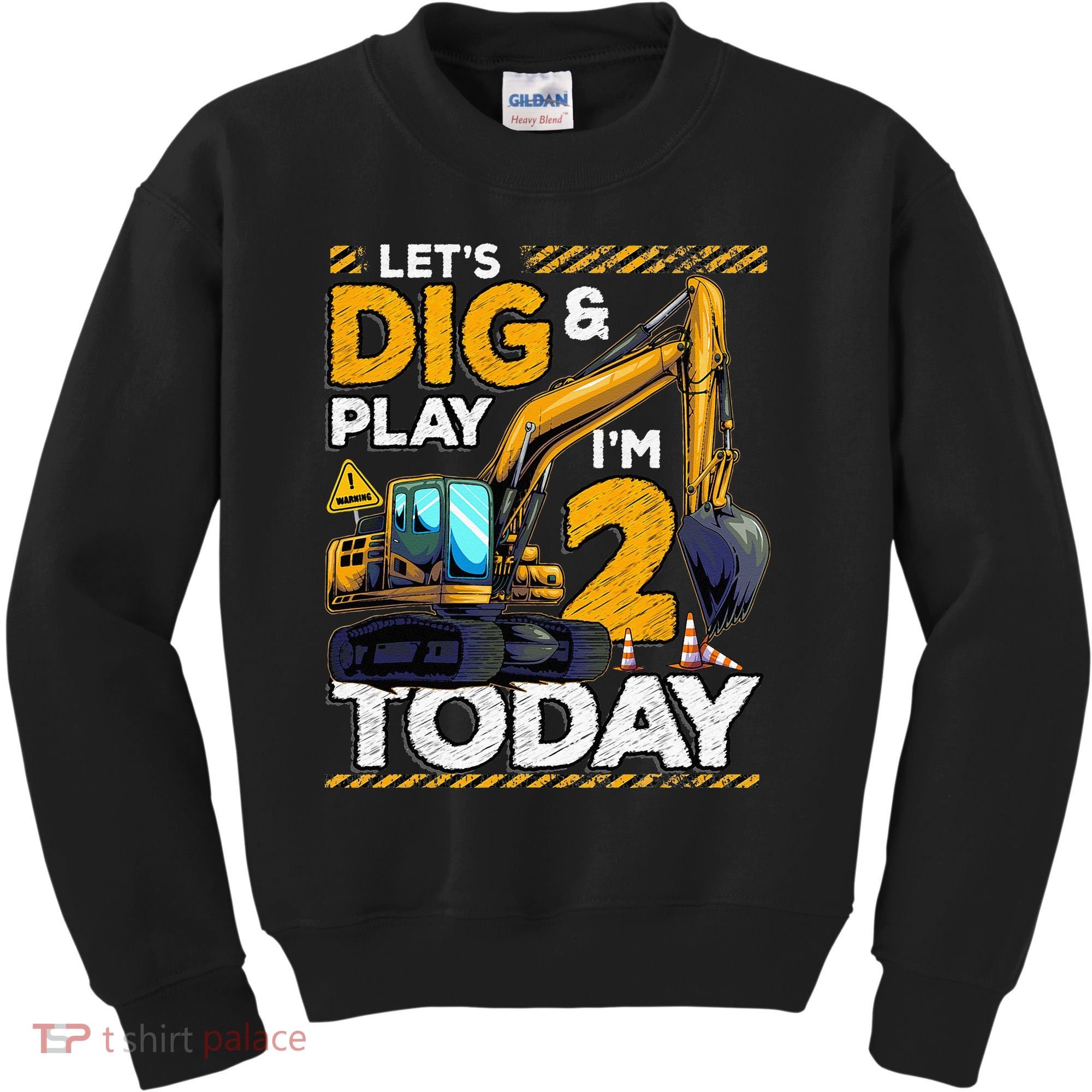 Birthday Boy 2 Construction 2nd Birthday Excavator Birthday Kids Sweatshirt