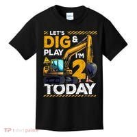 Birthday Boy 2 Construction 2nd Birthday Excavator Birthday Kids T-Shirt thumb 0