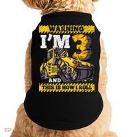 Birthday Boy 3 Construction 3rd Birthday Roller 3rd Birthday Doggie Tank thumb 0