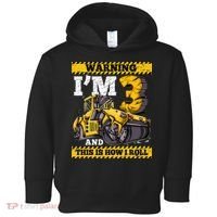 Birthday Boy 3 Construction 3rd Birthday Roller 3rd Birthday Toddler Hoodie thumb 0