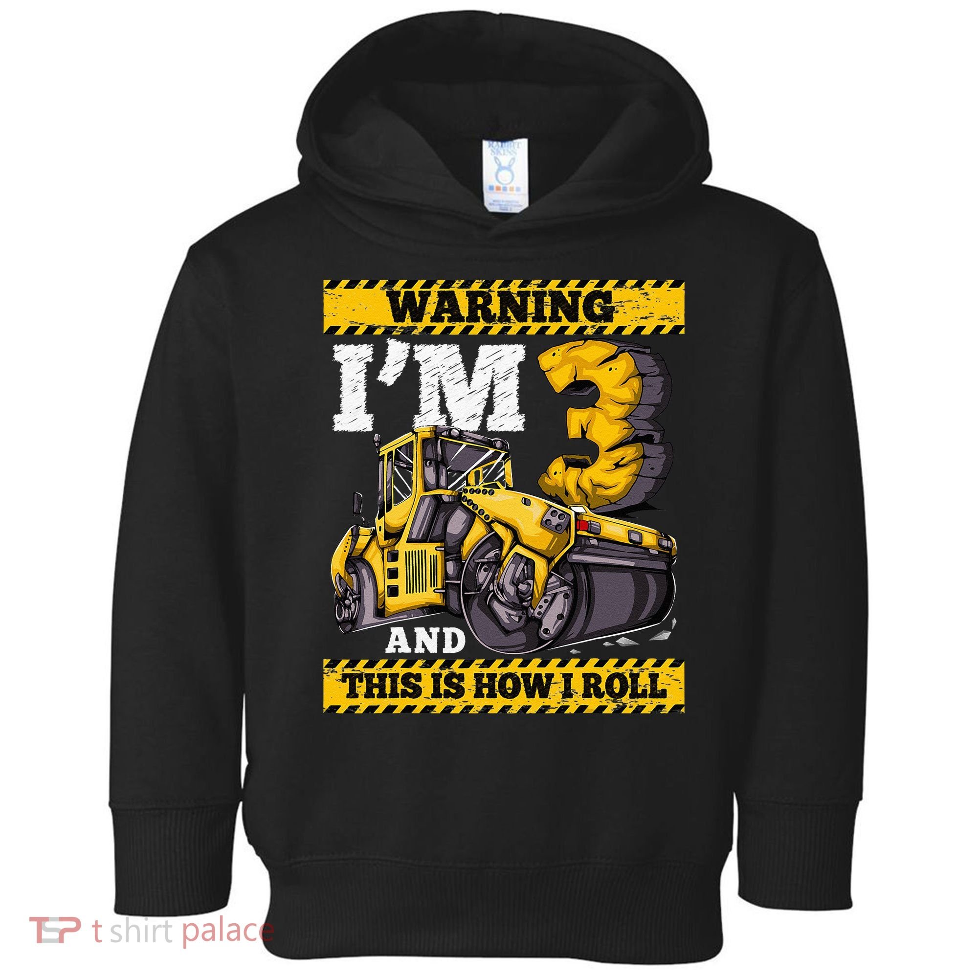 Birthday Boy 3 Construction 3rd Birthday Roller 3rd Birthday Toddler Hoodie