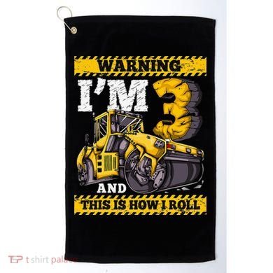 Birthday Boy 3 Construction 3rd Birthday Roller 3rd Birthday Golf Towel
