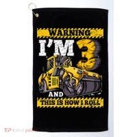 Birthday Boy 3 Construction 3rd Birthday Roller 3rd Birthday Golf Towel thumb 0
