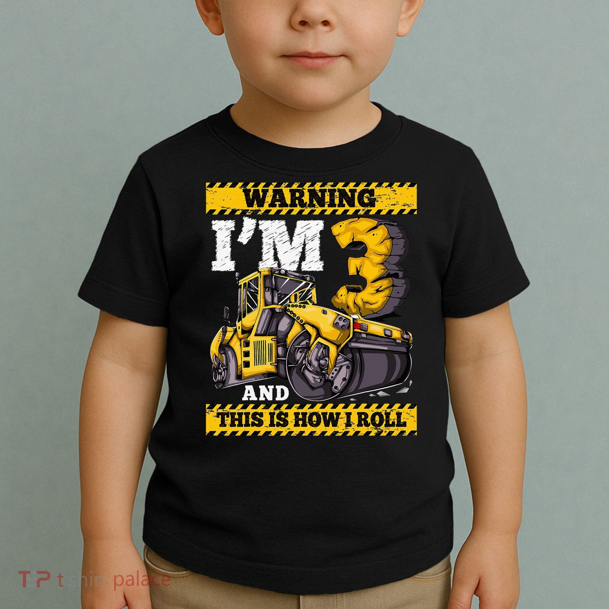 Birthday Boy 3 Construction 3rd Birthday Roller 3rd Birthday Toddler T-Shirt
