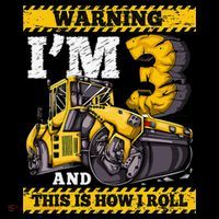 Birthday Boy 3 Construction 3rd Birthday Roller 3rd Birthday Toddler T-Shirt thumb 4