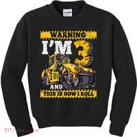 Birthday Boy 3 Construction 3rd Birthday Roller 3rd Birthday Kids Sweatshirt thumb 0