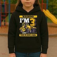 Birthday Boy 3 Construction 3rd Birthday Roller 3rd Birthday Kids Hoodie thumb 3