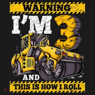 Birthday Boy 3 Construction 3rd Birthday Roller 3rd Birthday Kids Long Sleeve Shirt
