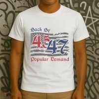 Back By 45 47 Popular Demand Funny America Flag Trump Won T-Shirt thumb 3