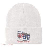 Back By 45 47 Popular Demand Funny America Flag Trump Won Beanie thumb 0