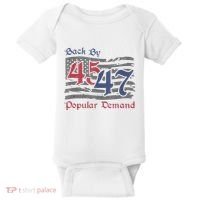 Back By 45 47 Popular Demand Funny America Flag Trump Won Baby Bodysuit thumb 0