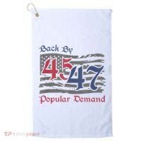 Back By 45 47 Popular Demand Funny America Flag Trump Won Golf Towel thumb 0