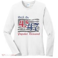 Back By 45 47 Popular Demand Funny America Flag Trump Won Women's Long Sleeve Shirt thumb 0