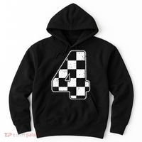 Birthday Boy 4 Four Race Car 4th Birthday Racing Car Flag Hoodie thumb 0